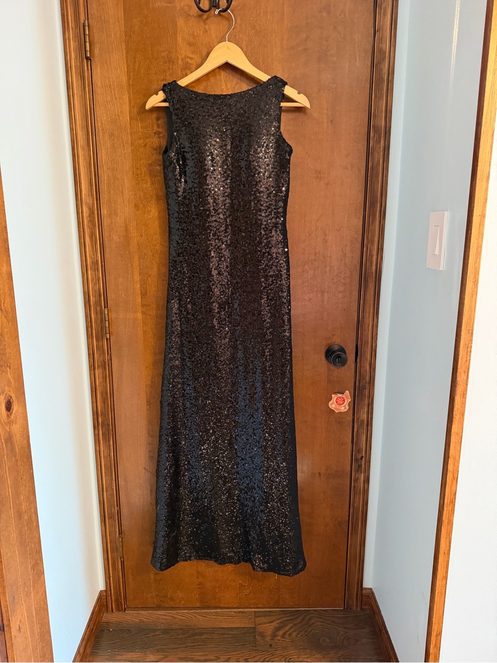 Christina Wu Black Sequin Maxi Dress